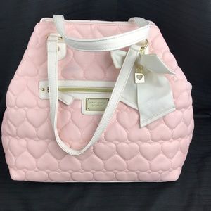 Betsey Johnson Cute Quilted Pink & White Tote Bag